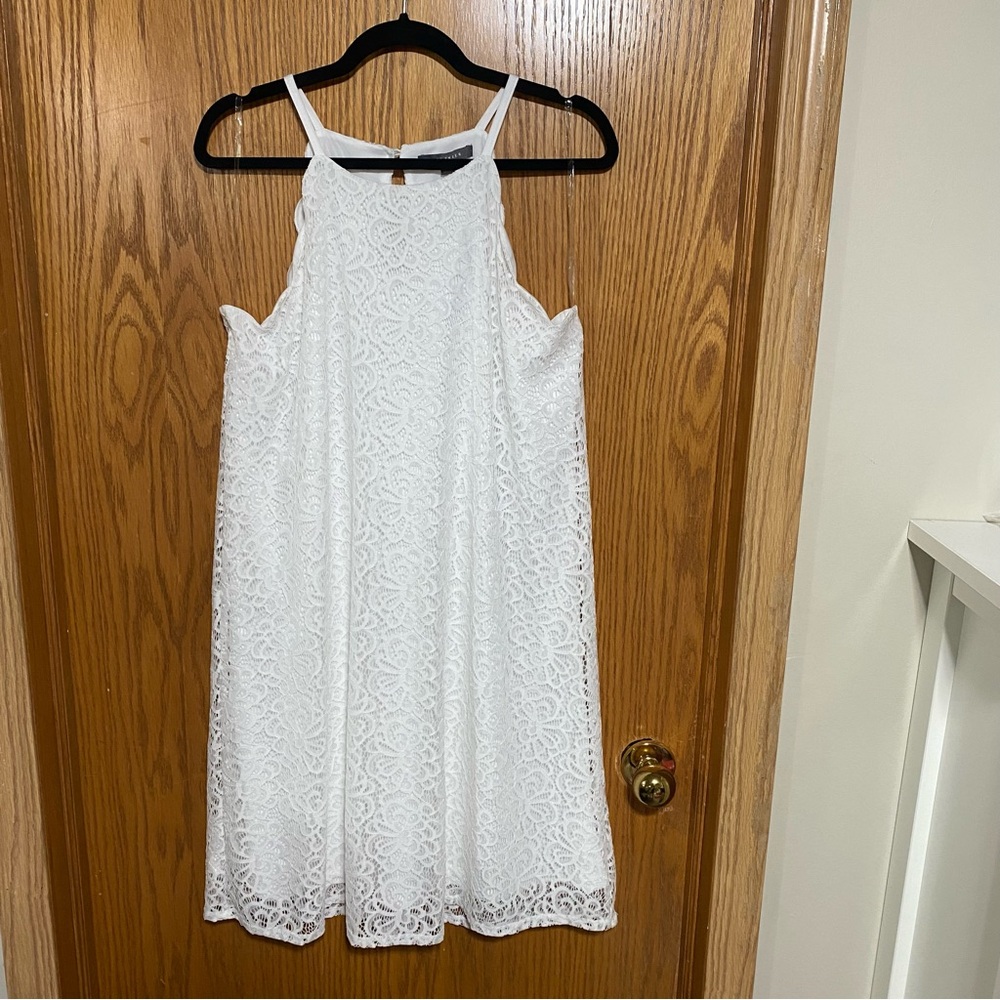 Beautiful, white scalloped special occasion dress